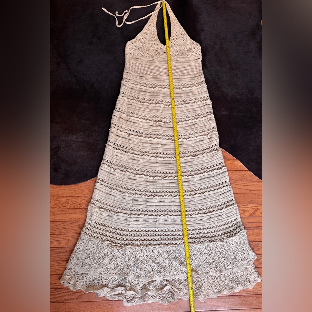 Moda International Vintage Crochet Halter Maxi Dress - XL - Picture 12 of 17
